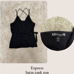 Express Black Wrap Tie Front Tank Top